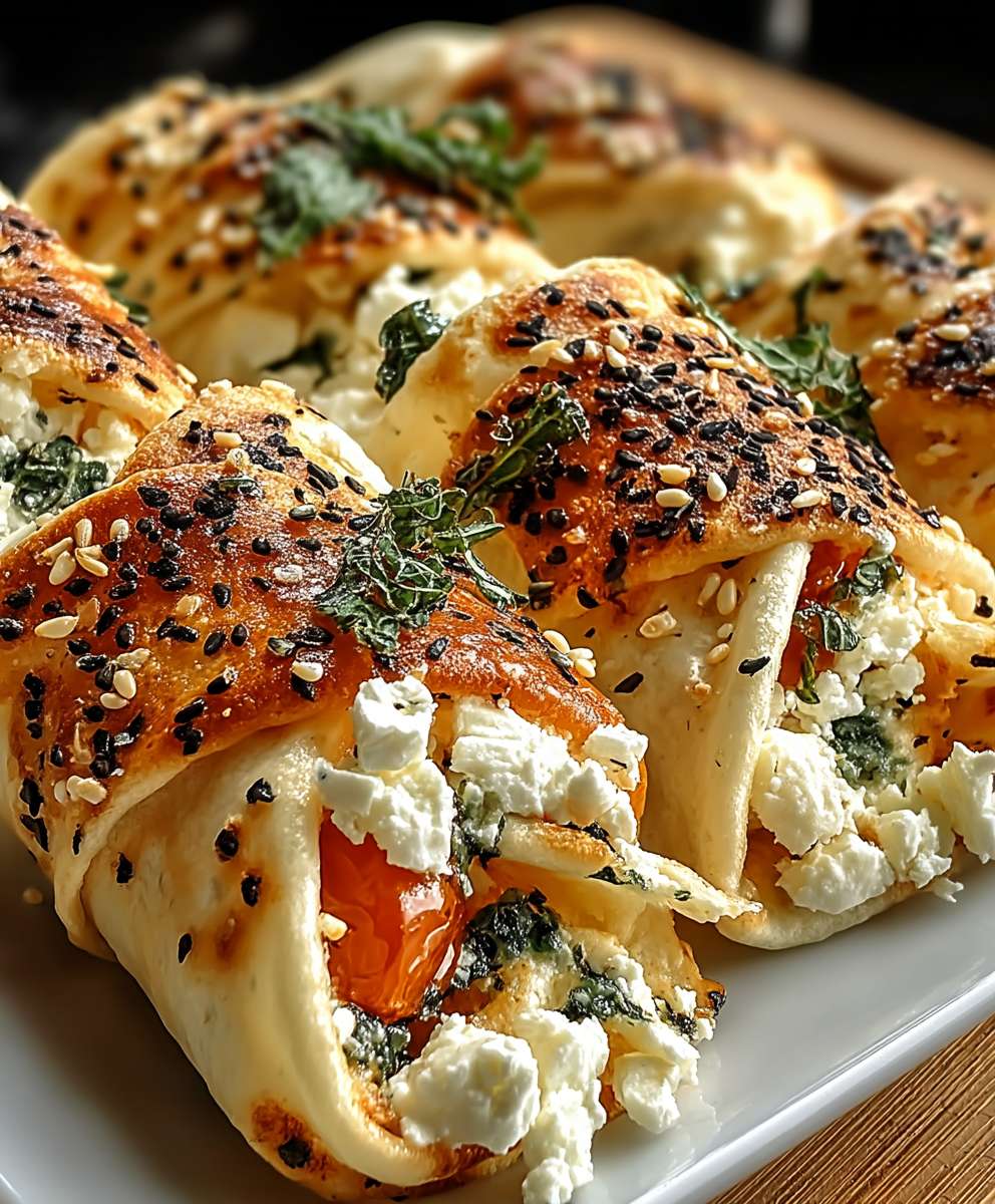 Tortilla Rollen mit Feta