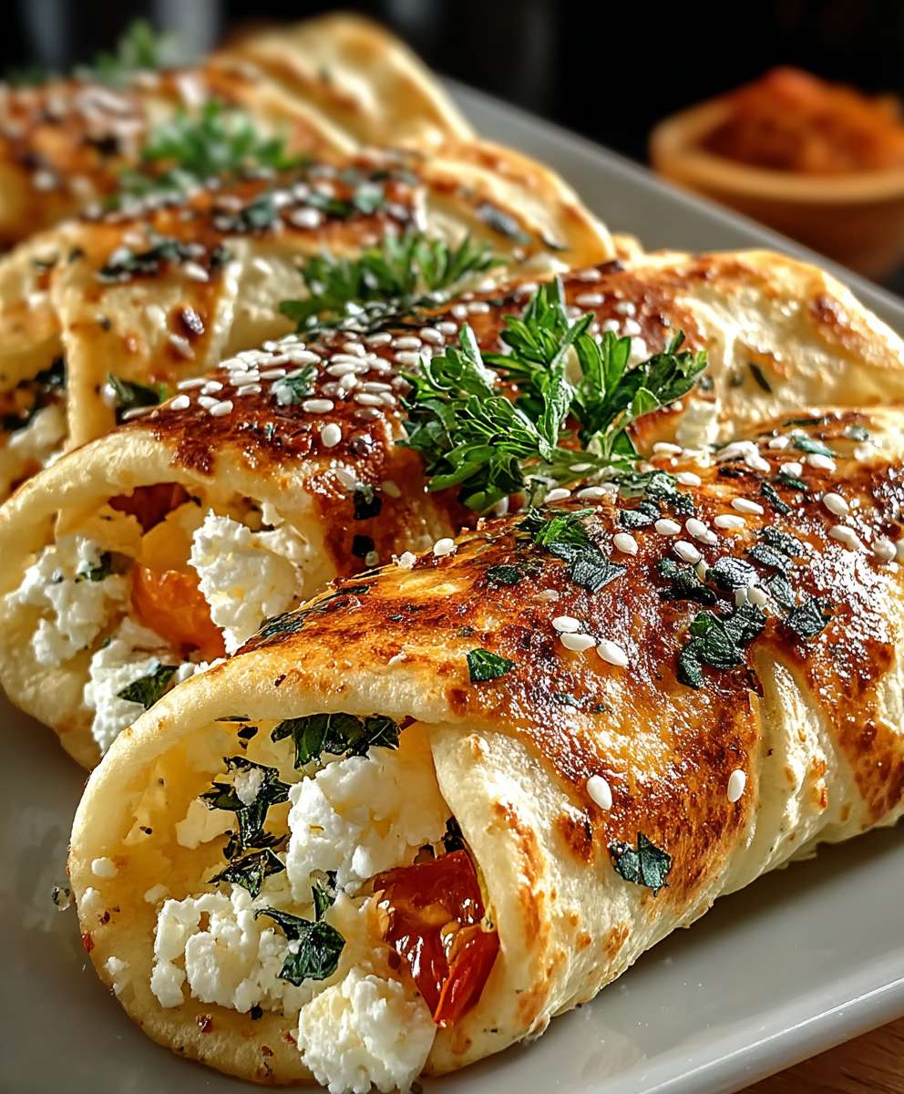 Tortilla Rollen mit Feta