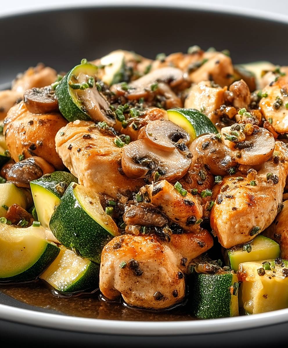 Keto Hähnchen Zucchini Pfanne