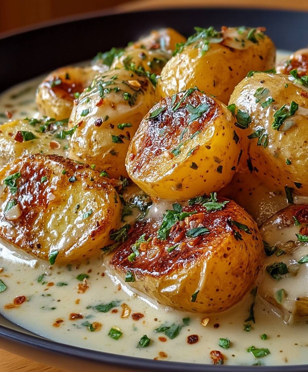 Knoblauch Baby Kartoffeln Soße