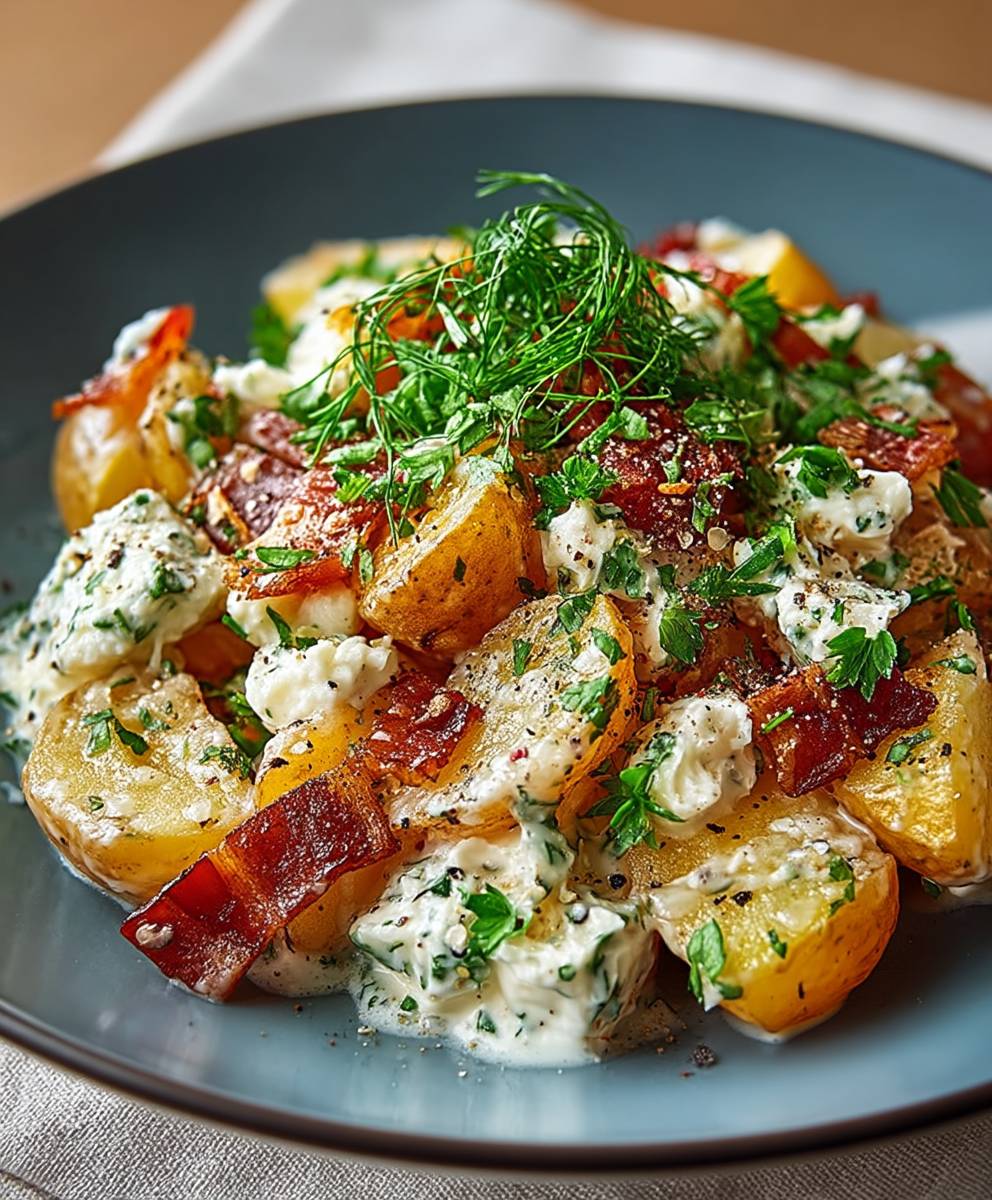 Kartoffelsalat mit Senf Dressing