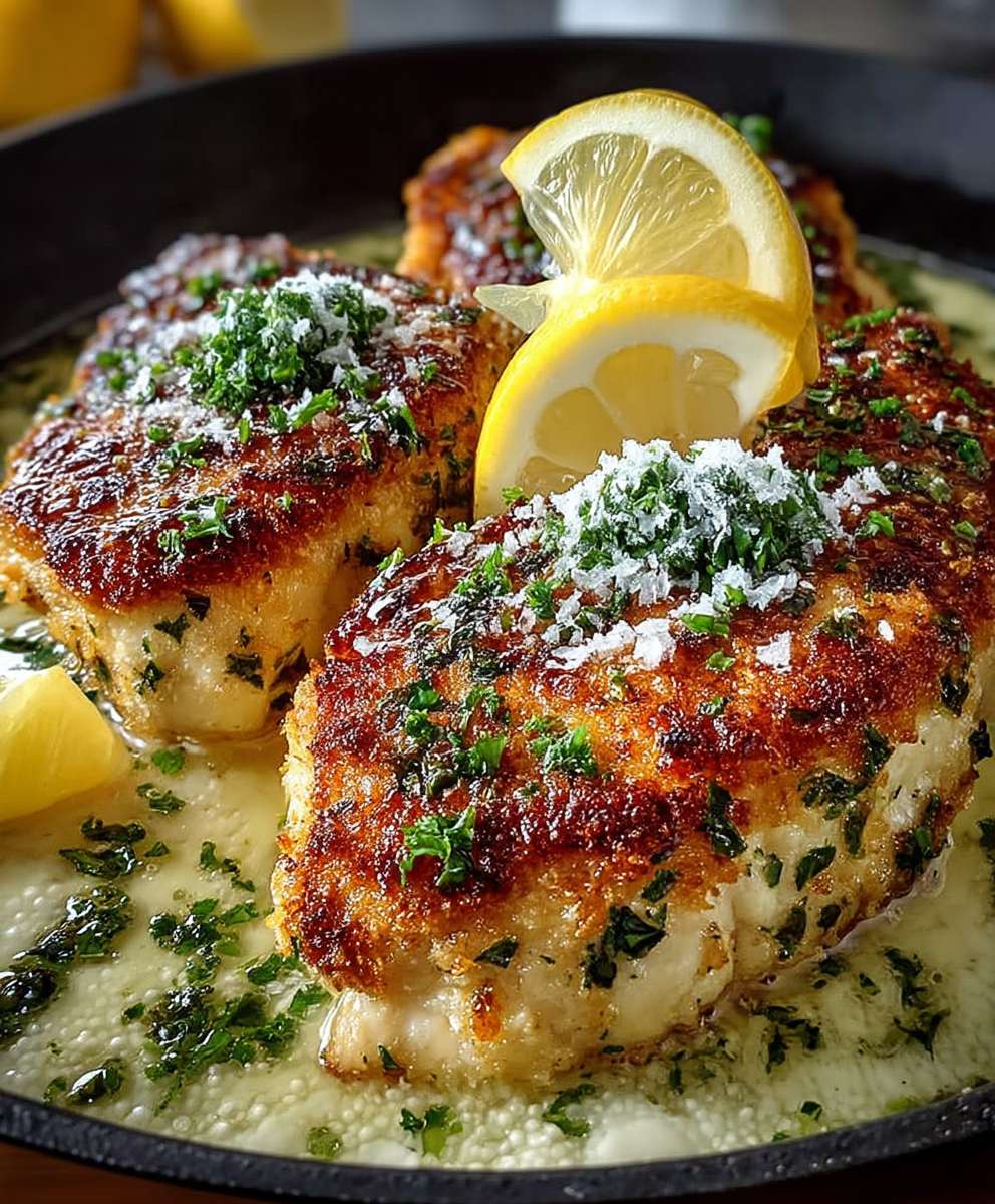 Zitronen Parmesan Hähnchen Pfanne