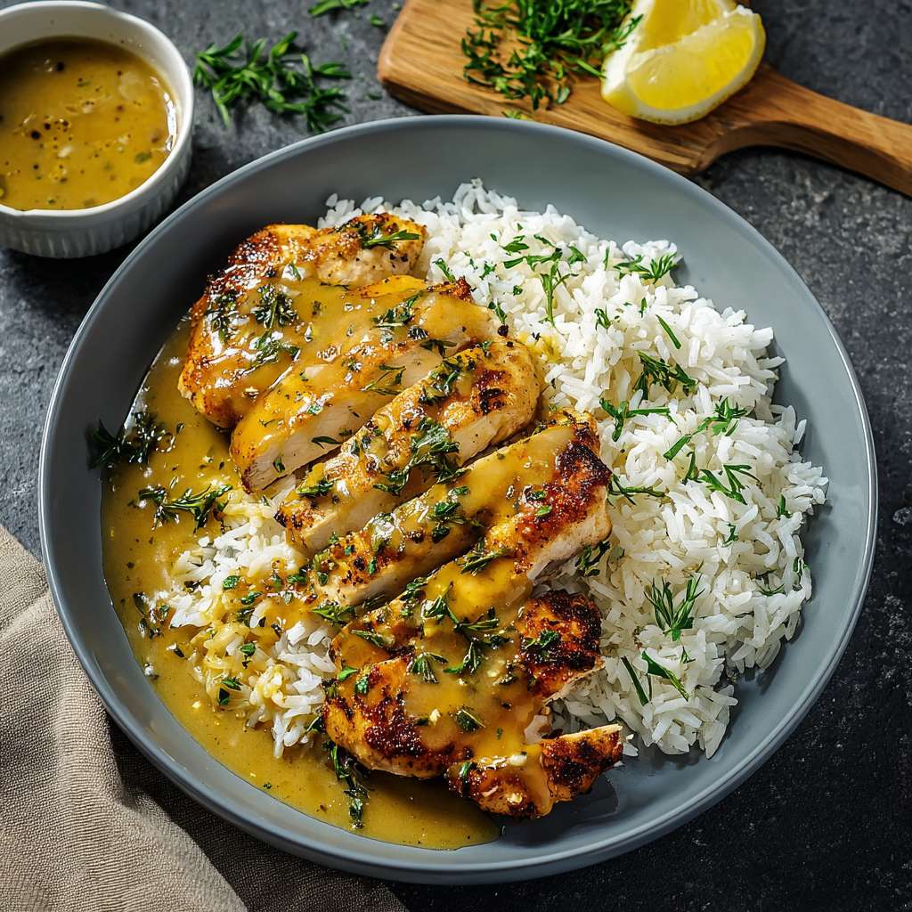 Honig Senf Hähnchen Reis