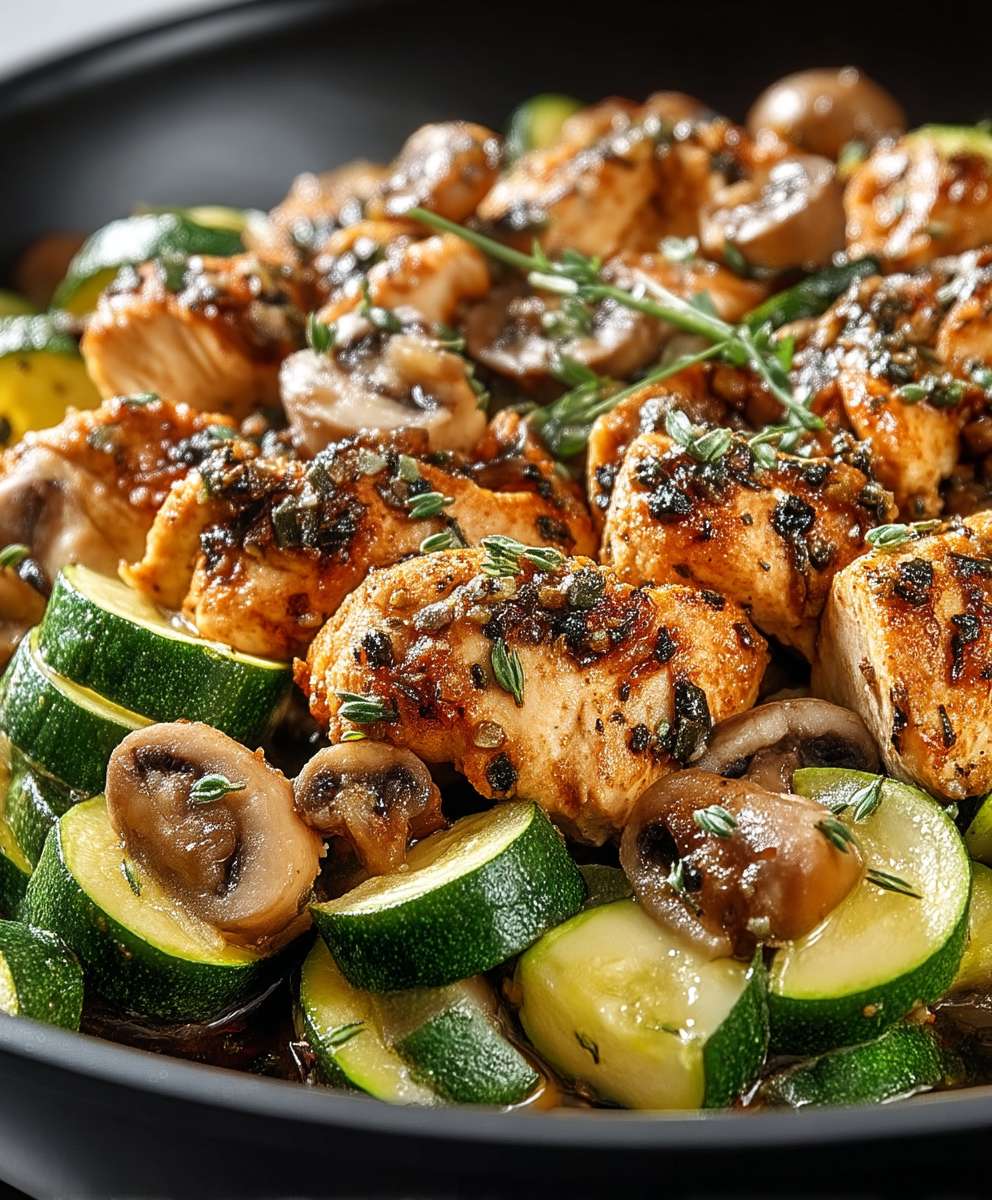 Keto Hähnchen Zucchini Pfanne