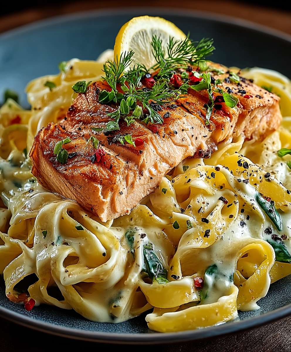 Lachs Tagliatelle Zitronensoße
