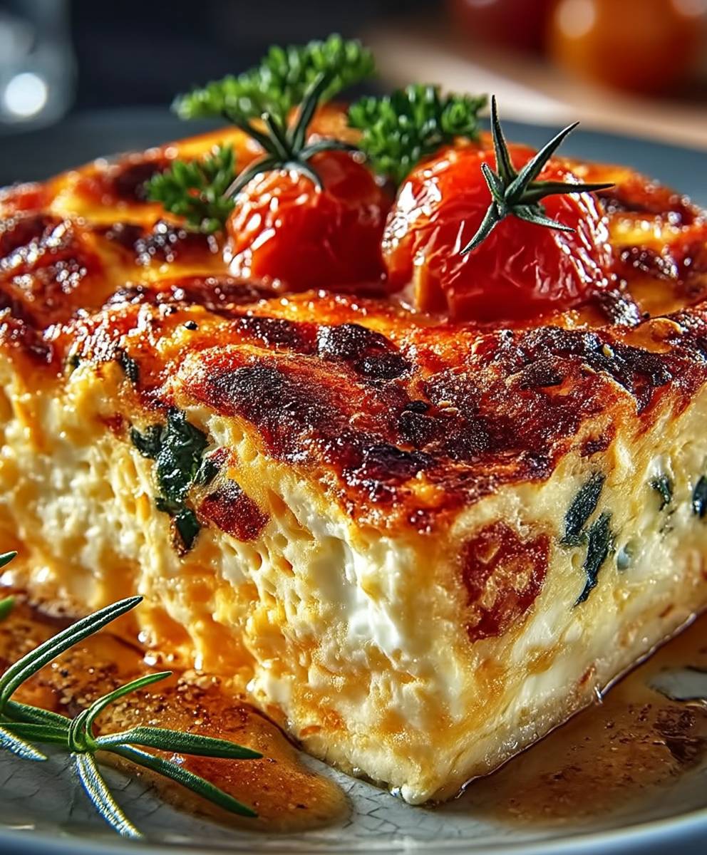 Hüttenkäse Eierauflauf