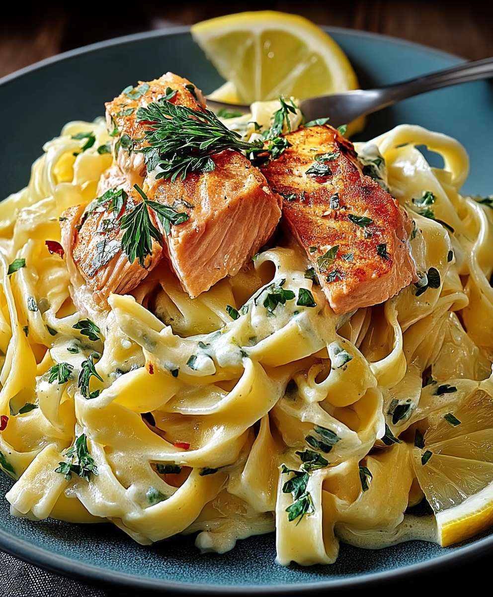 Lachs Tagliatelle Zitronensoße