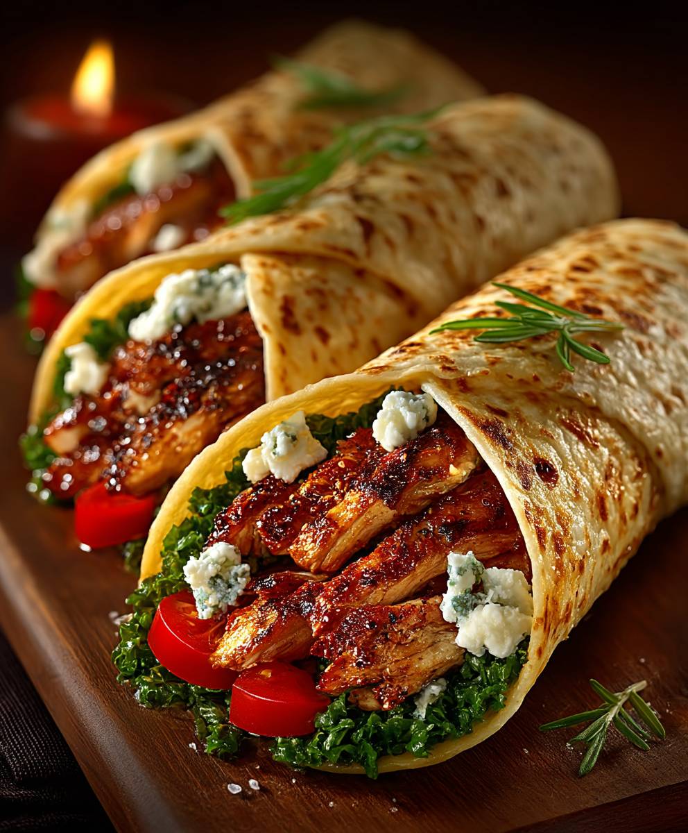 Cheese Garlic Chicken Wraps
