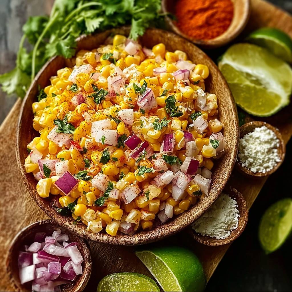 Mexikanischer Straßenmais Salat