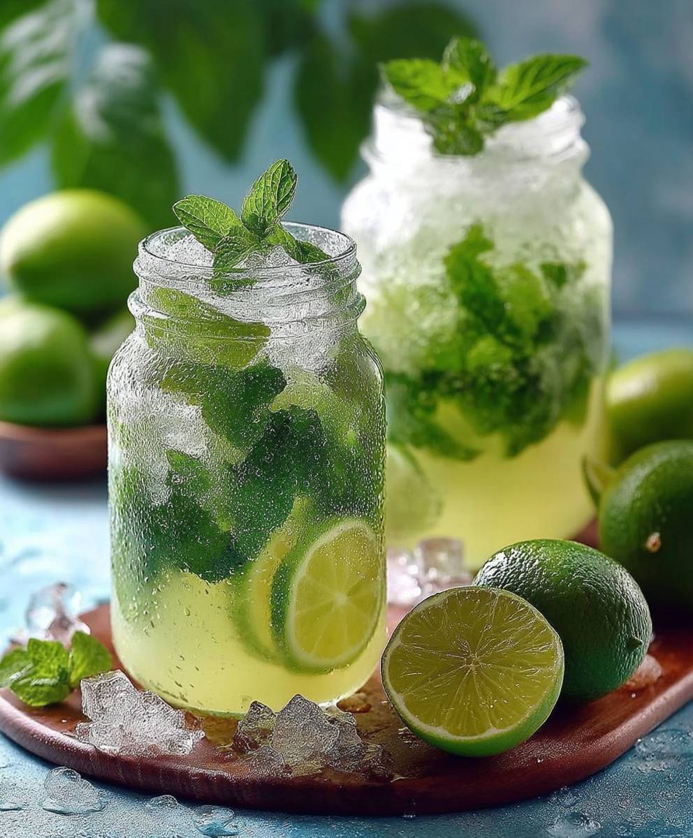Limetten Limonade mit Minze