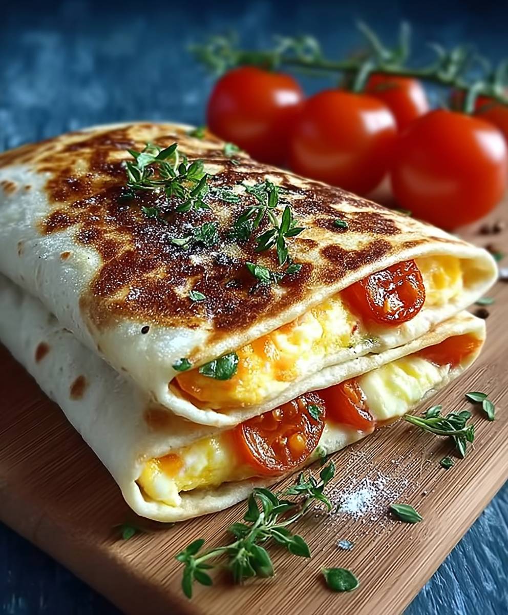 Frühstückswrap mit Ei und Käse
