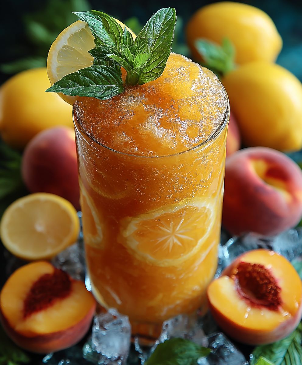 Gefrorene Pfirsich Limonade Sommergetränk