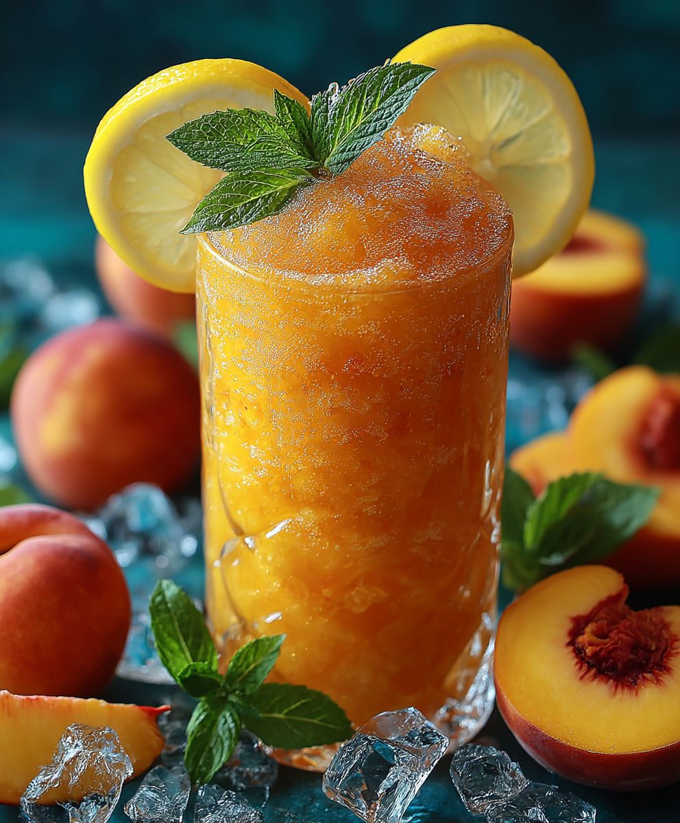Gefrorene Pfirsich Limonade Sommergetränk