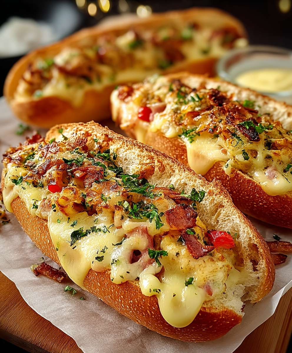 Gefüllte Baguettes aus dem Ofen