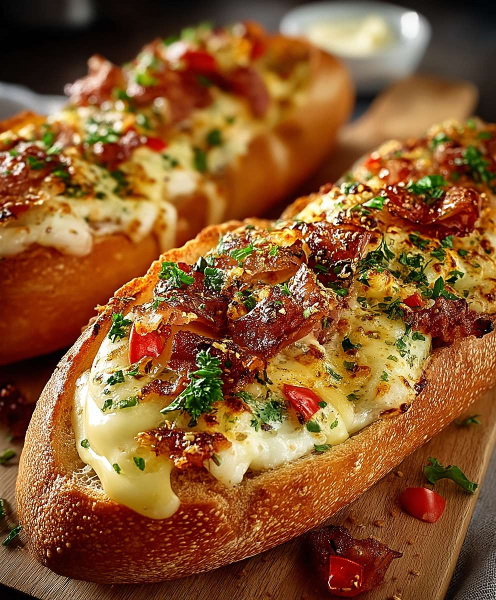 Gefüllte Baguettes aus dem Ofen