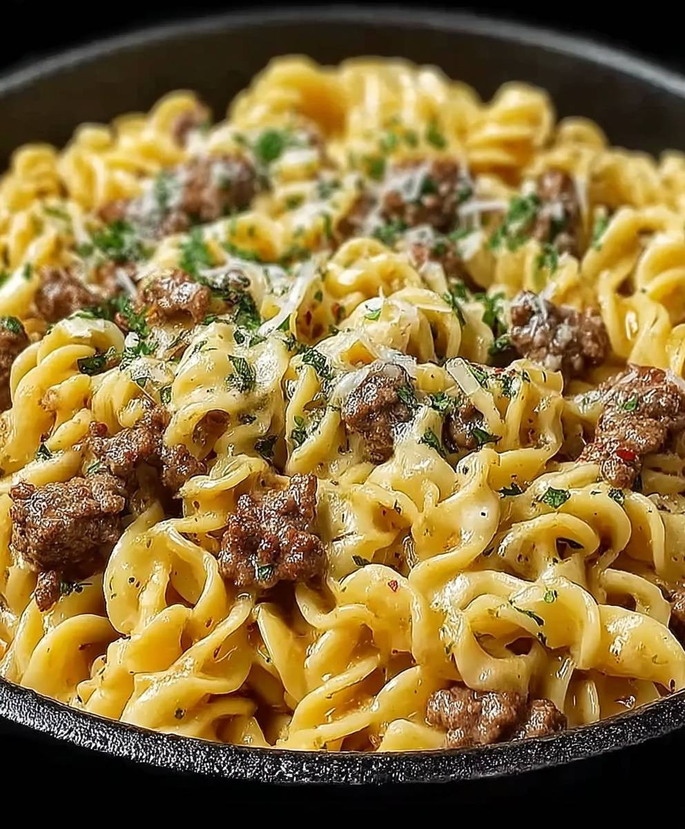 Rindfleisch Knoblauch Butter Pasta