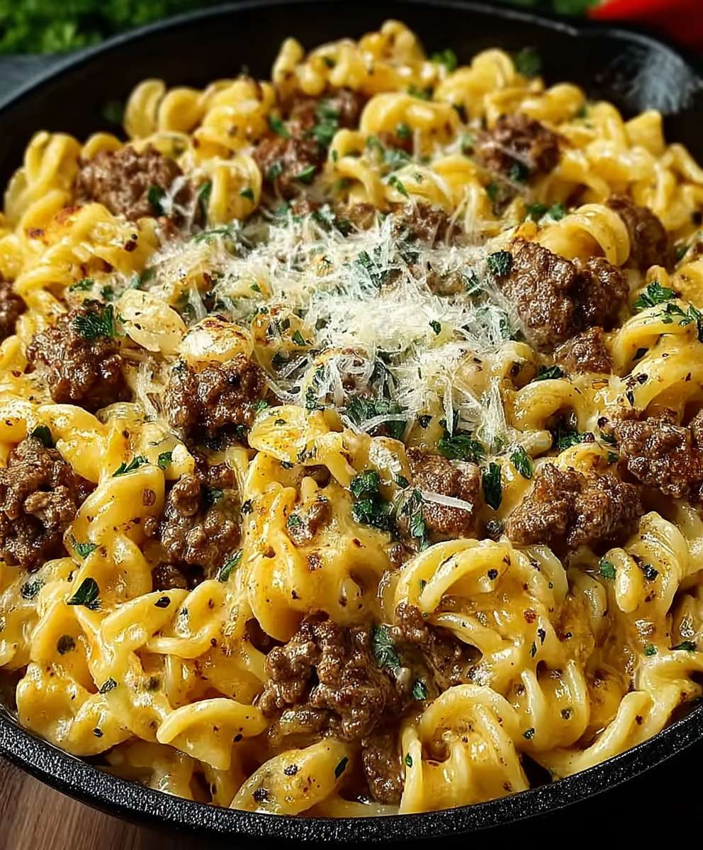 Rindfleisch Knoblauch Butter Pasta
