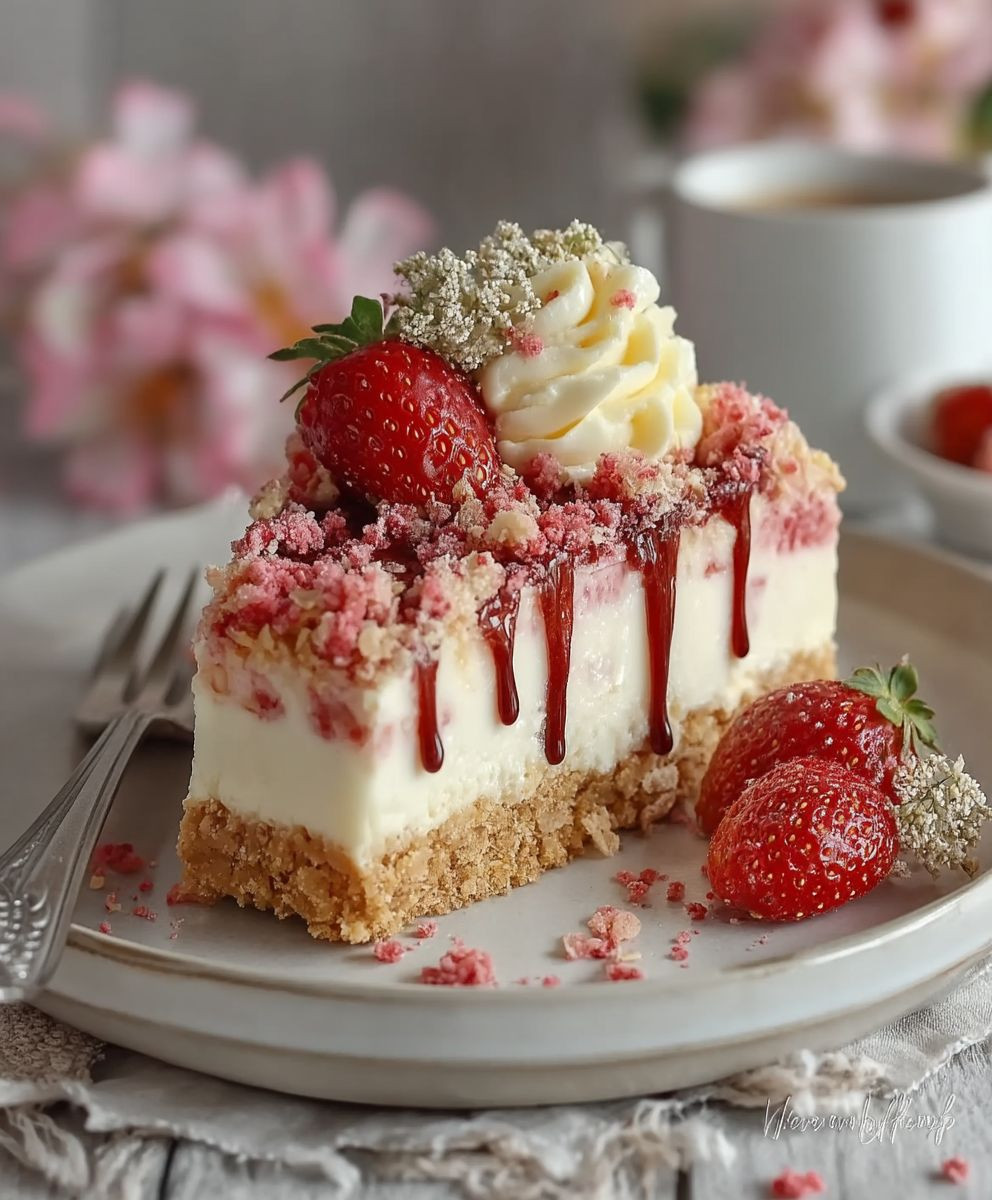 Strawberry Crunch Käsekuchen
