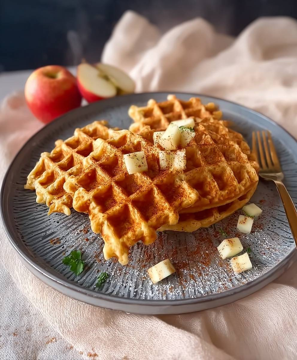 Apfelwaffeln ohne Zucker backen