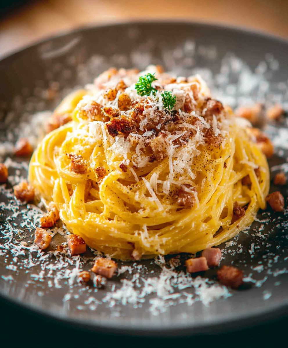 Spaghetti Carbonara italienische Art