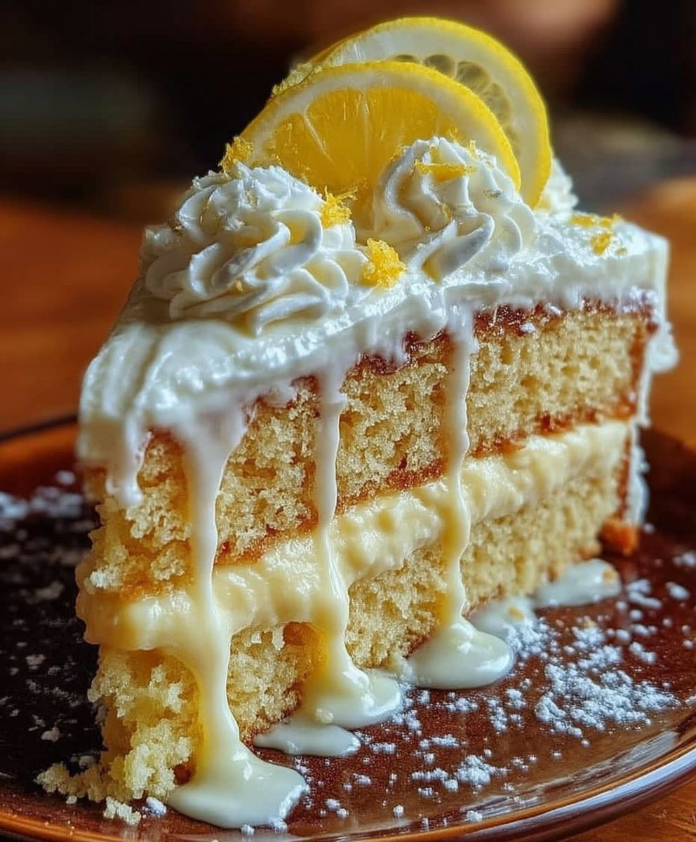 Italienischer Zitronencreme Kuchen