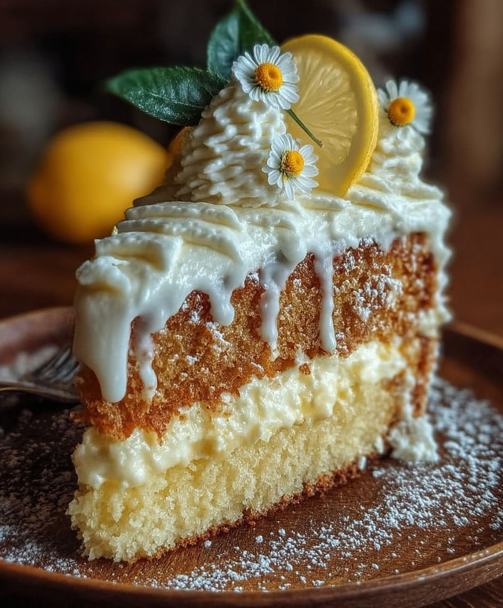 Italienischer Zitronencreme Kuchen