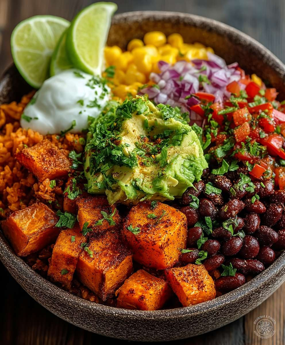 Süßkartoffel Burrito Bowl