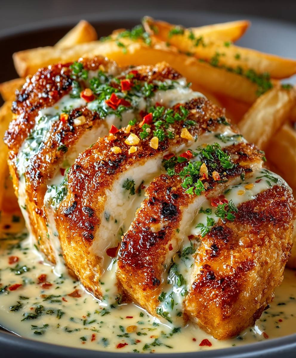Hähnchenfilet Knoblauch Parmesan Soße