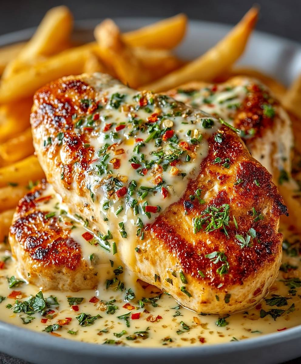 Hähnchenfilet Knoblauch Parmesan Soße