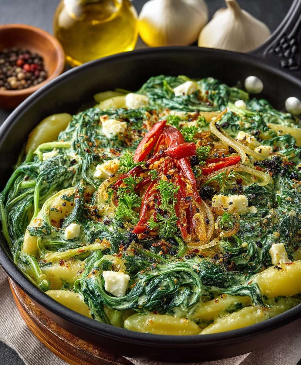 Schupfnudel Pfanne Spinat Feta