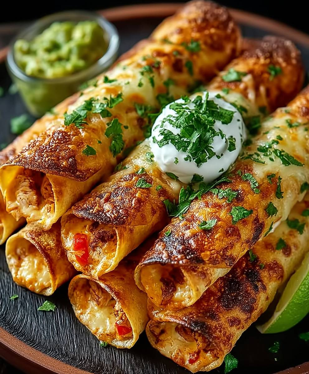 Knusprige Huhn Taquitos Ofen