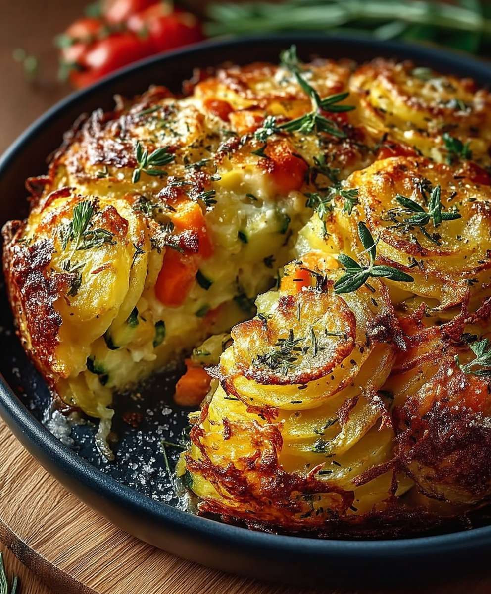 Vegetarischer Kartoffelauflauf einfach köstlich