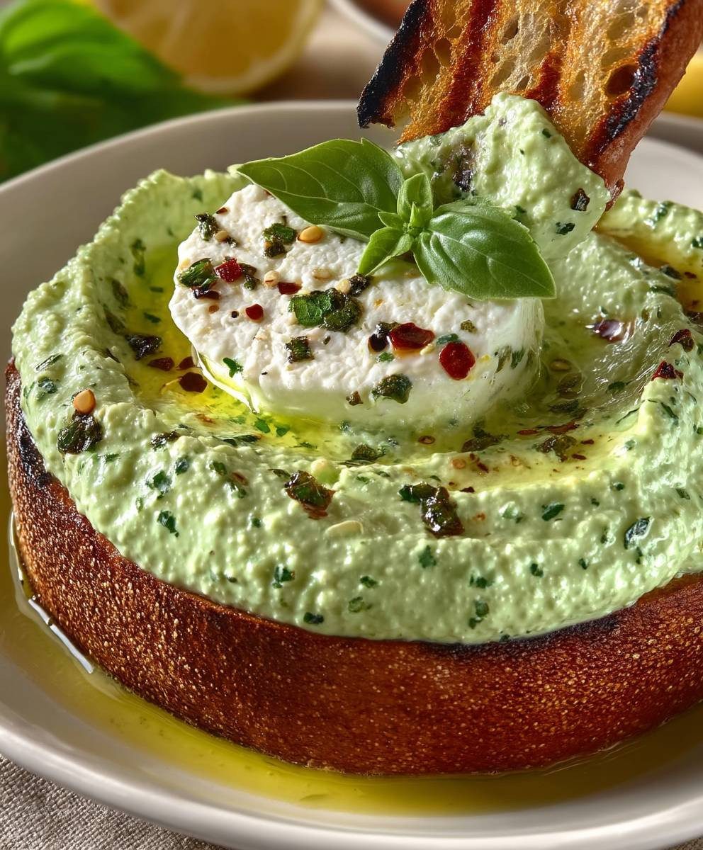 Feta Dip Grillen Avocado Basilikum