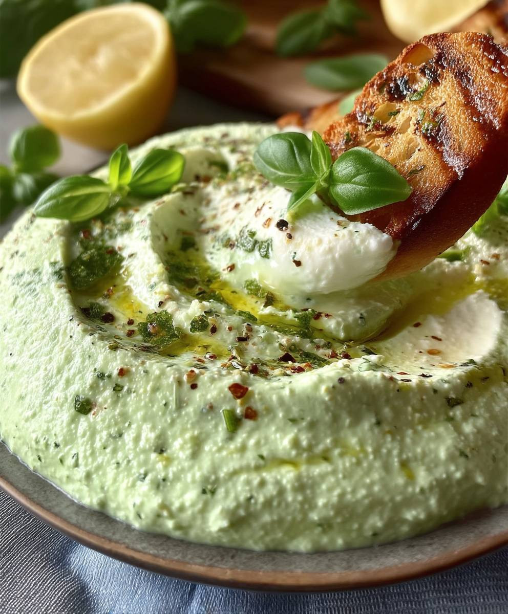 Feta Dip Grillen Avocado Basilikum