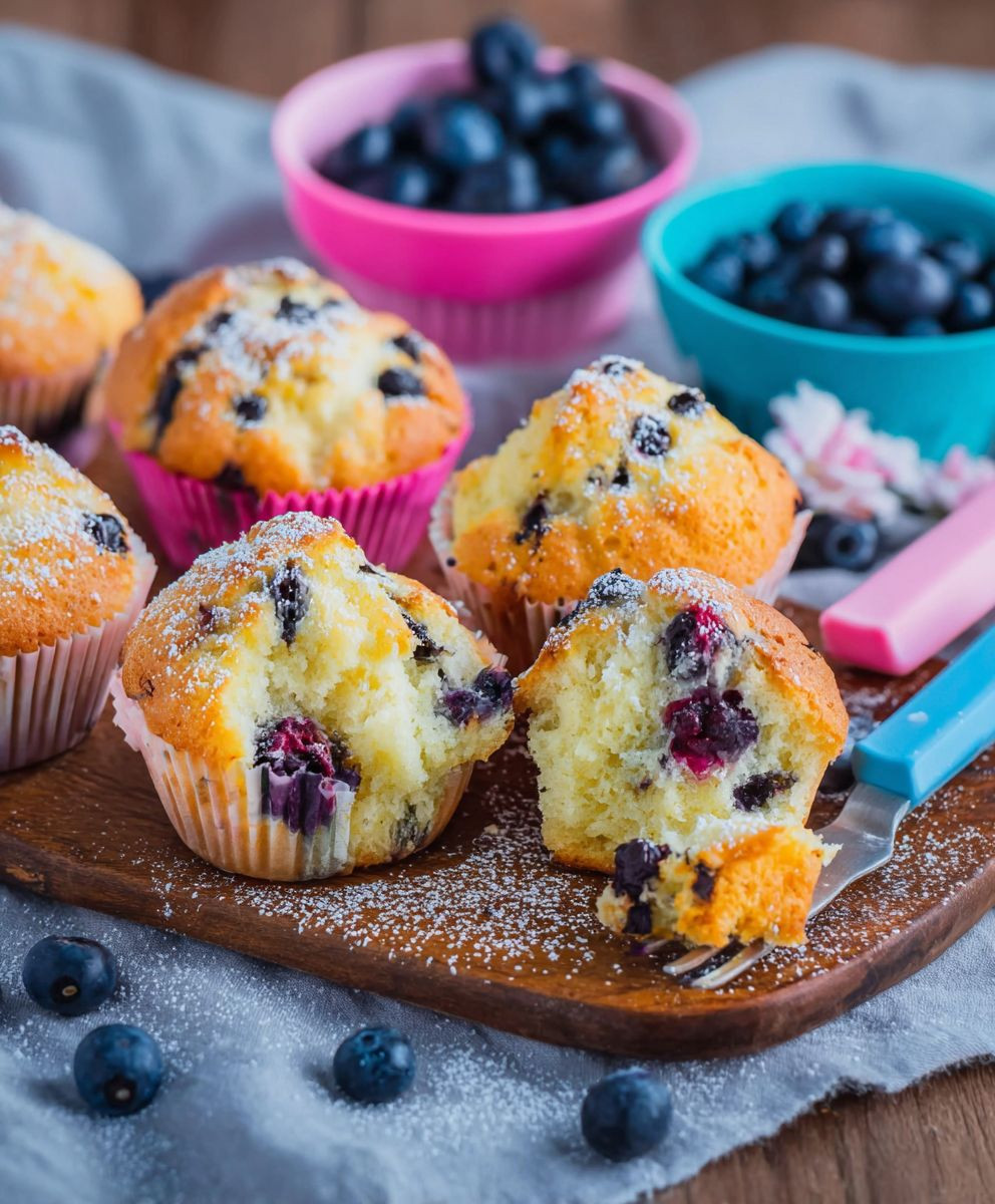Grießmuffins mit Heidelbeeren backen