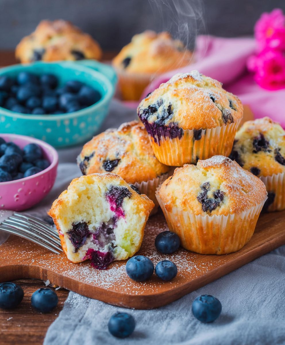 Grießmuffins mit Heidelbeeren backen