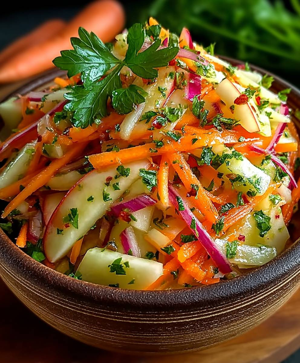 Kohlrabi Karotten Apfel Salat