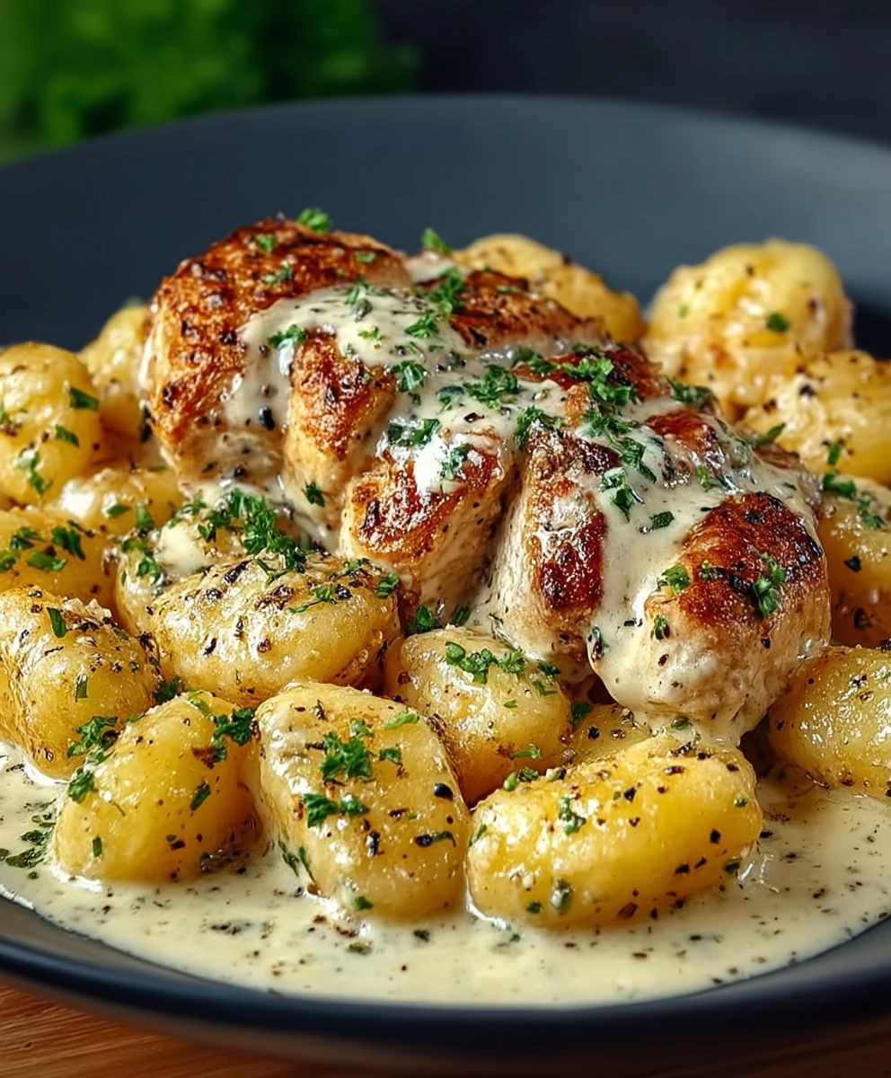 Asiago Hühnchen mit Gnocchi