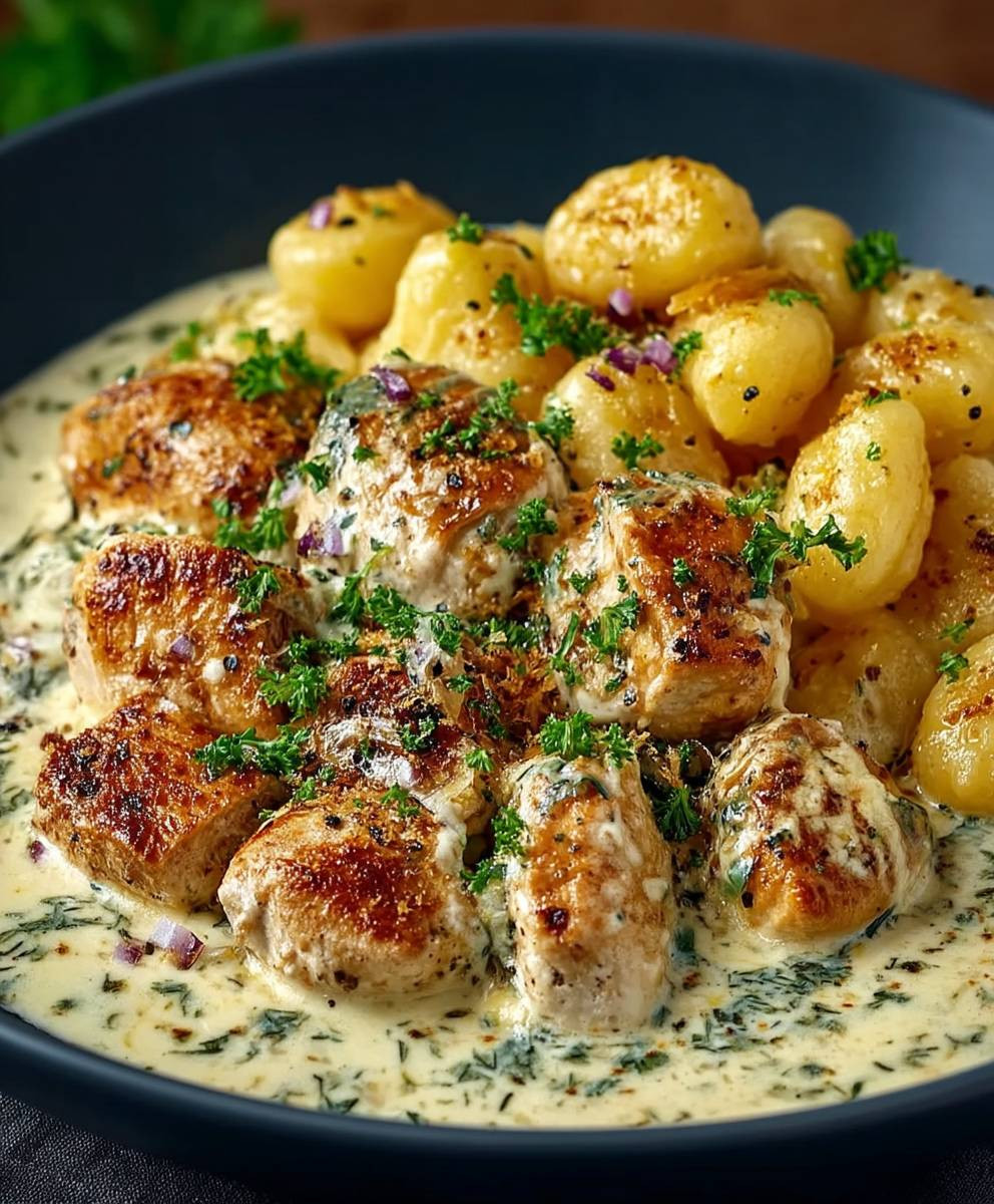 Asiago Hühnchen mit Gnocchi