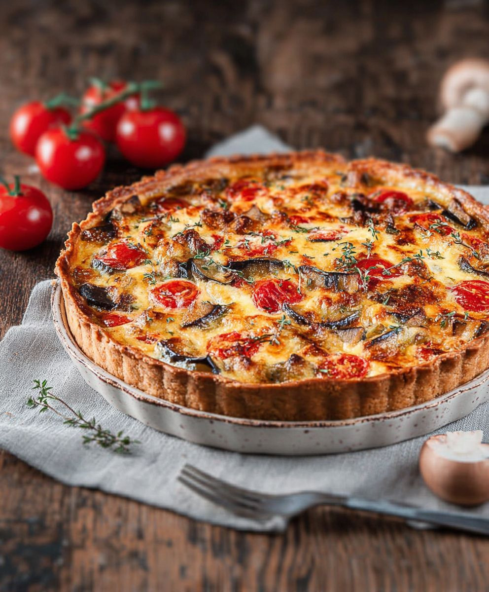 Auberginen Quiche einfach zubereiten