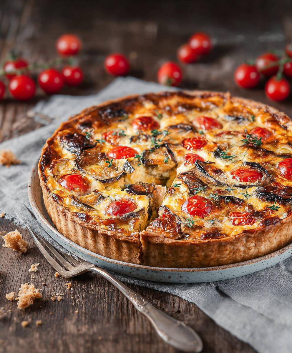 Auberginen Quiche einfach zubereiten