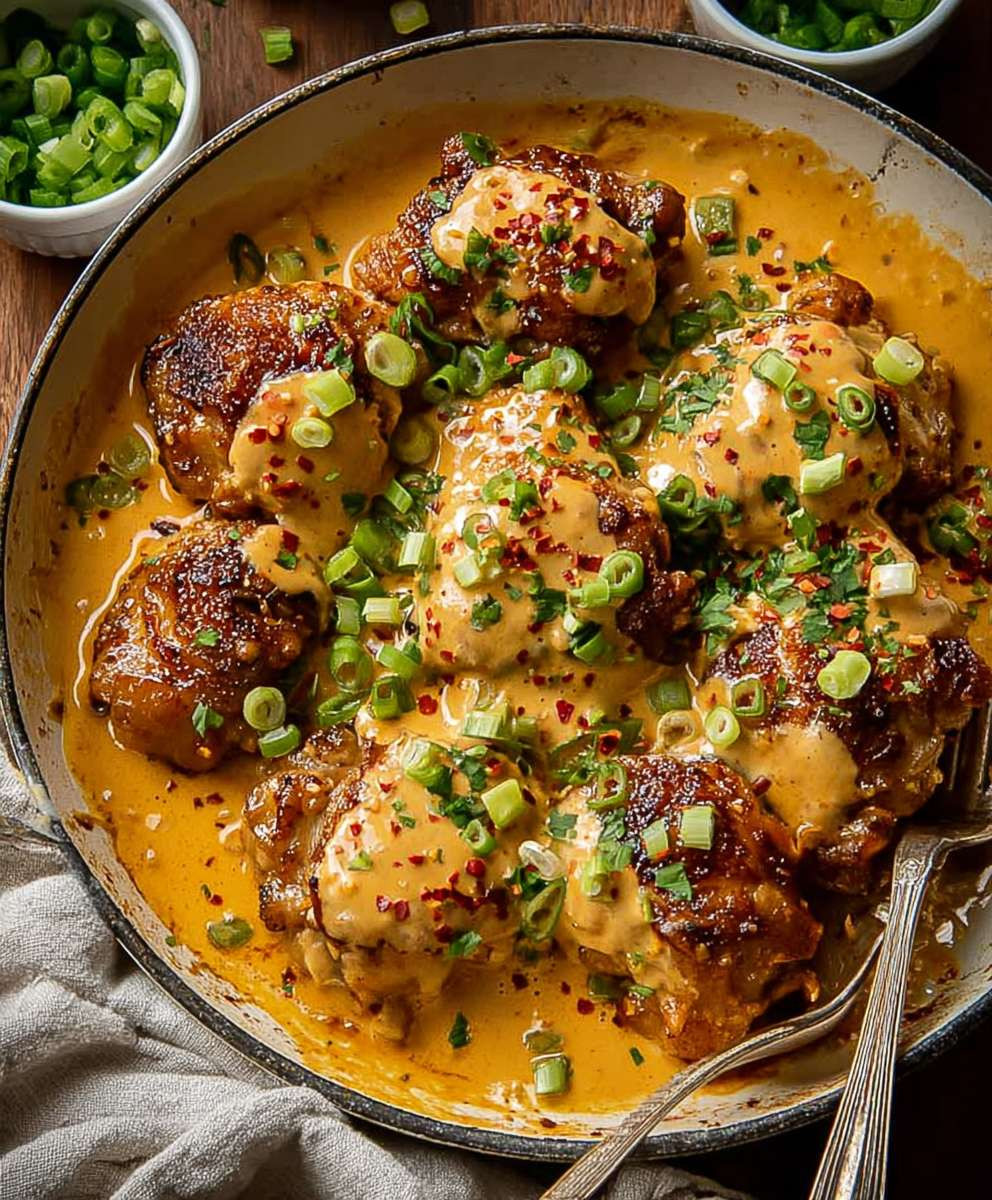 Bang Bang Hähnchen Schenkel Pfanne