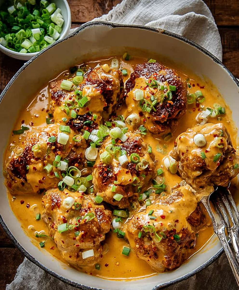 Bang Bang Hähnchen Schenkel Pfanne