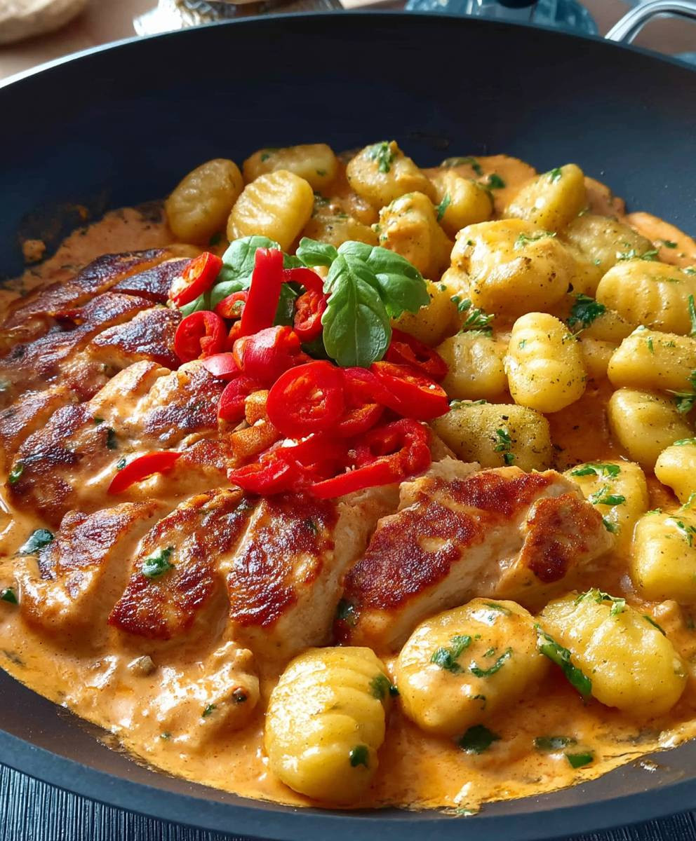 Paprika Sahne Hähnchen Gnocchi