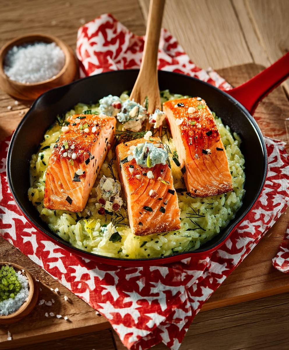 Lauchrahm mit Lachs
