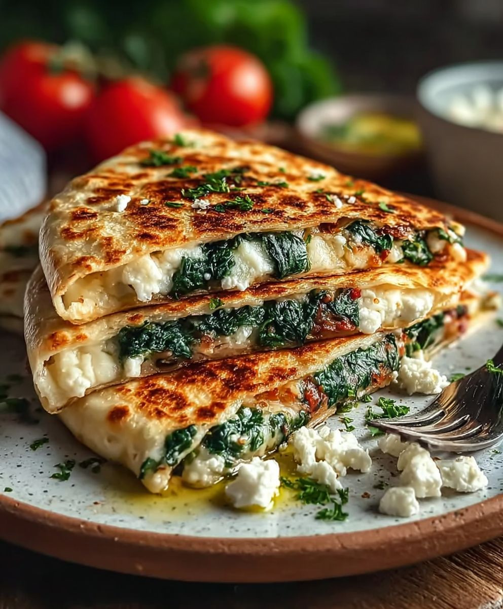 Spinat Feta Quesadillas einfach