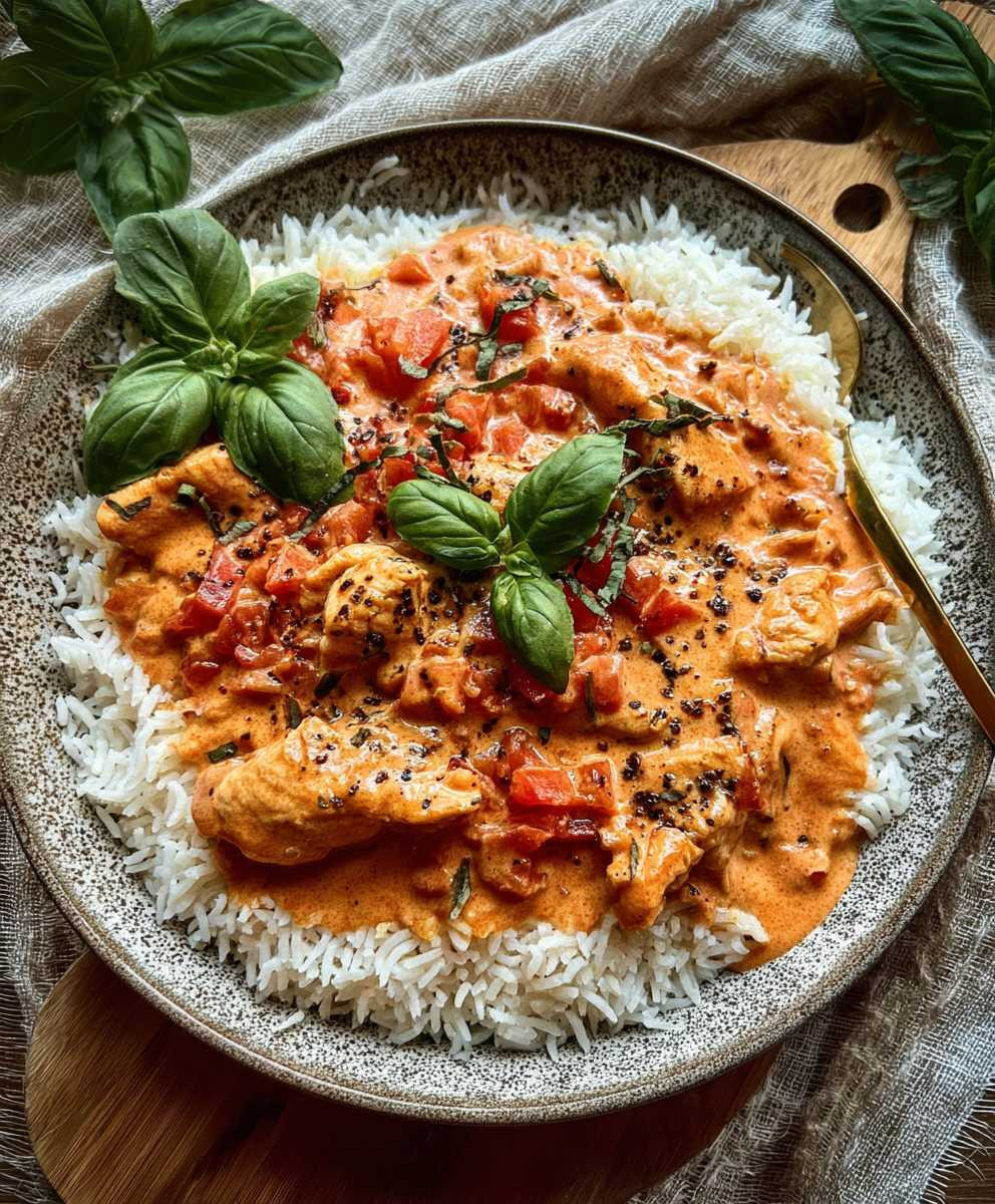 Hähnchen Reis Tomatensoße