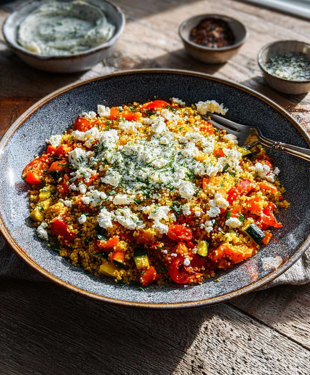 Couscous Gemüse Pfanne Hirtenkäse