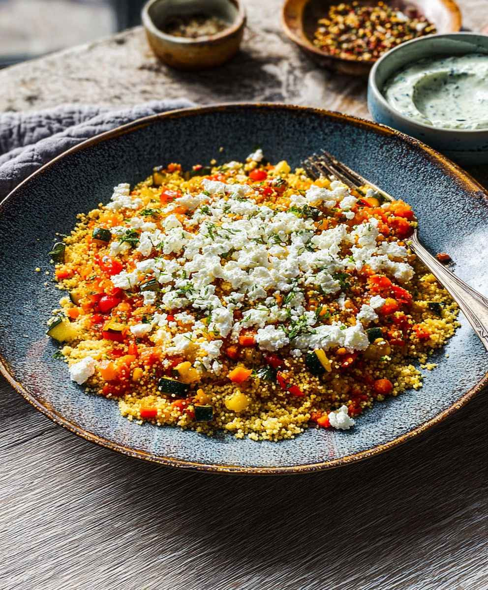 Couscous Gemüse Pfanne Hirtenkäse