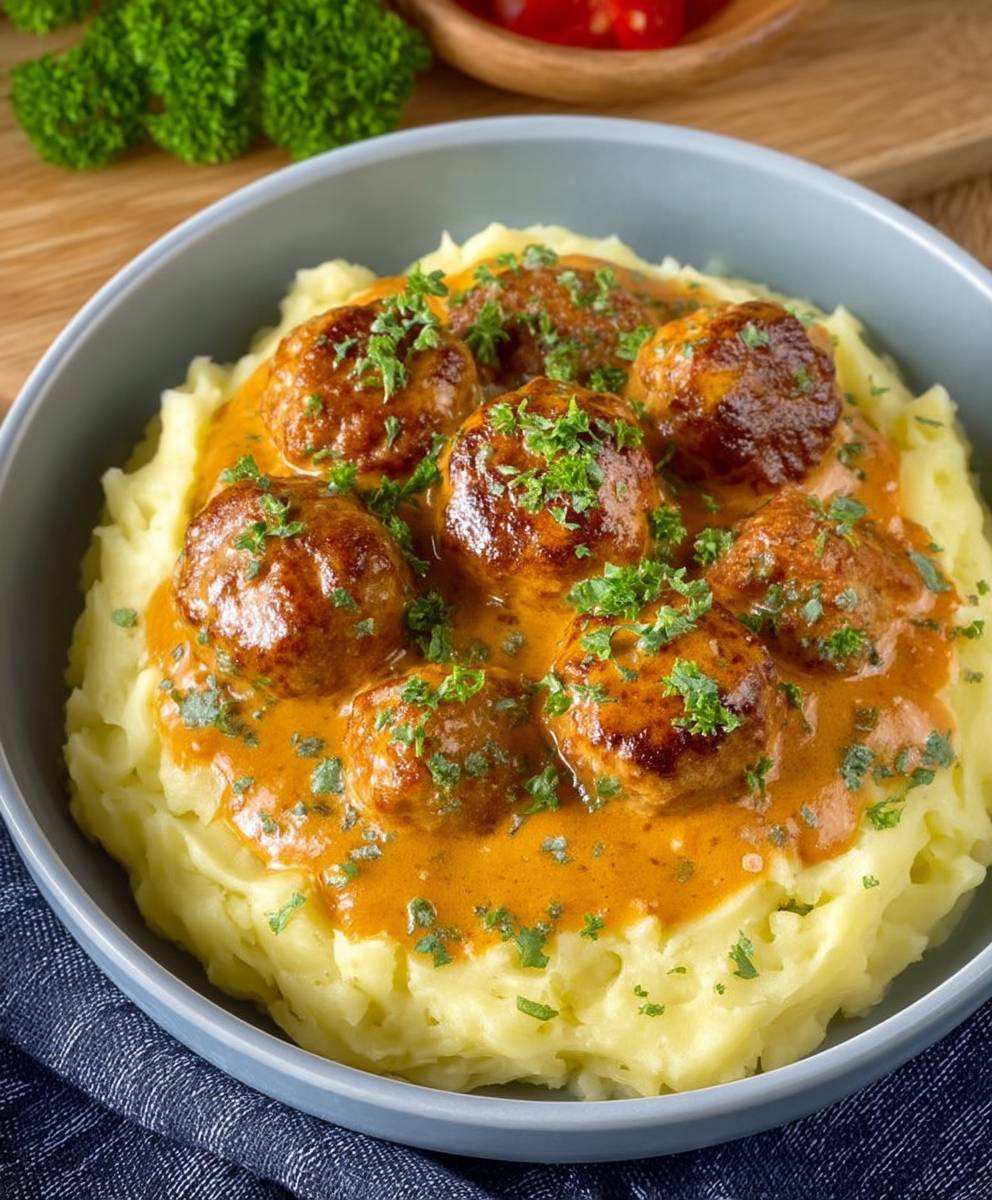 Hackbällchen cremige Sauce